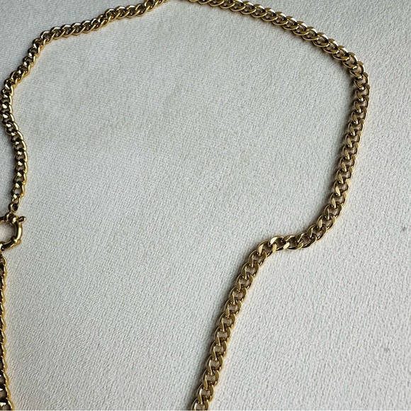 Louis Vuitton Lock Necklace Stainless Steel Curb Chain Gold Tone - Picture 12 of 15